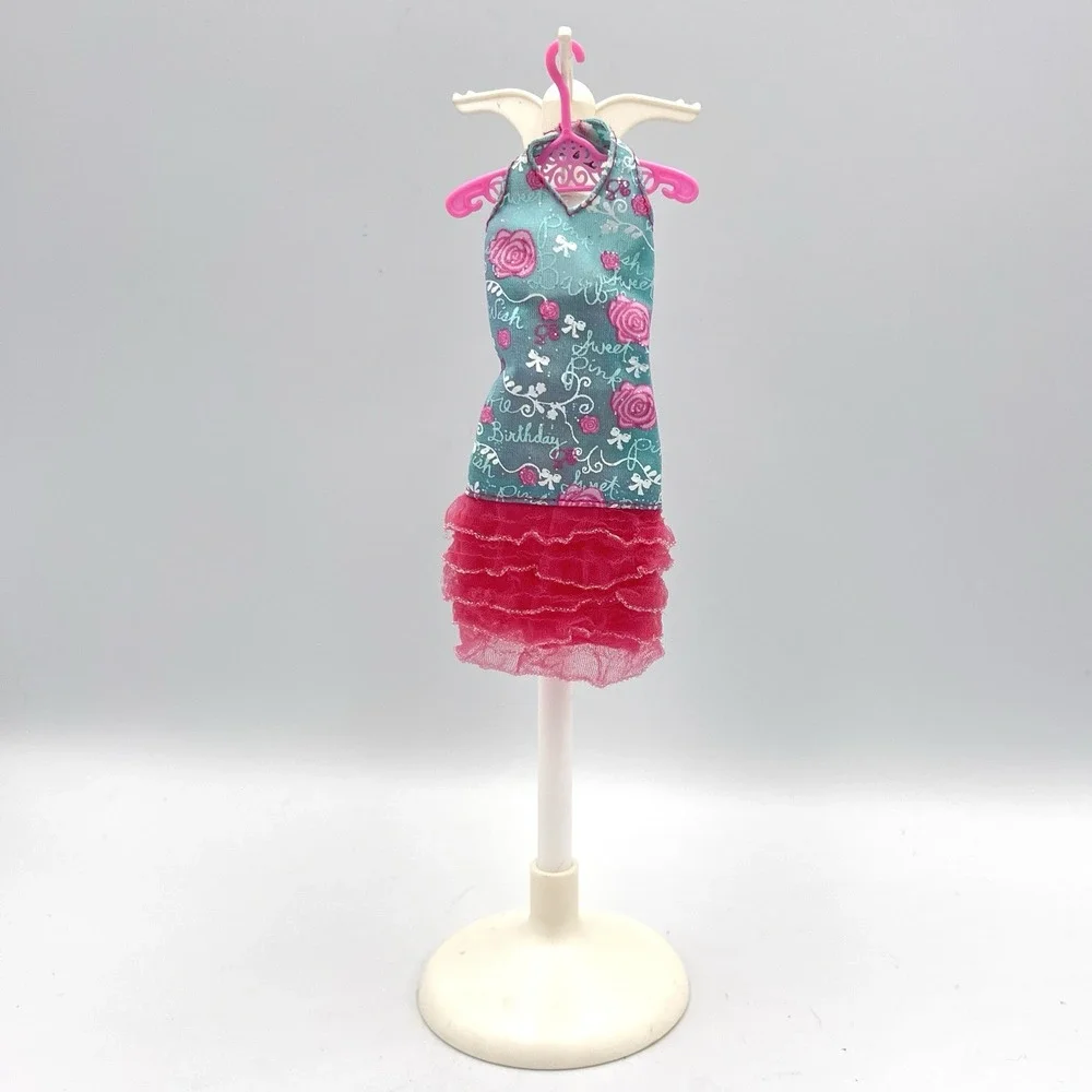 Barbie Birthday Ruffle‎ Halter Dress Teal Pink